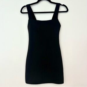Classic Women’s Black Dress with Wide Straps and Square Neck- Size Small, No Tag